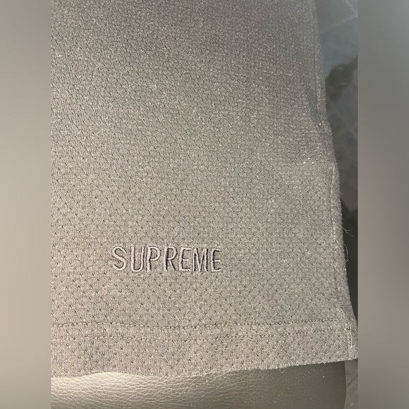 Supreme Brand Black Mesh Short Sleeve Tee with Embroidering - Picture 4 of 5